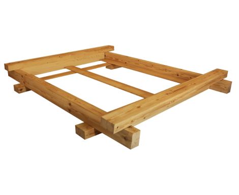 Balkenbett (Rahmen) im rustikalem Stil